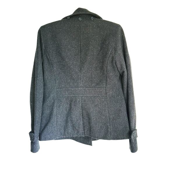 American Eagle Dark Gray Utilitarian Wool Pea Coat Medium Y2K Vintage Winter - Picture 3 of 5